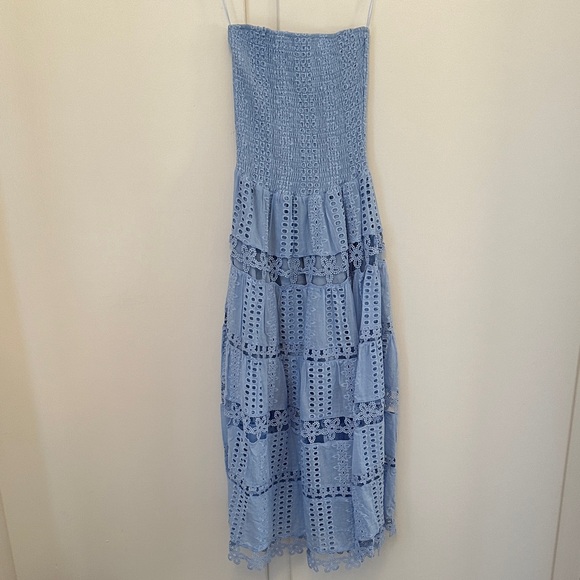 Strut & Bolt Dresses & Skirts - NWT Strut & Bolt Eyelet Lace Tube Strapless Dress Maxi Chambray